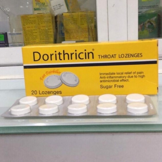 Viên Ngậm Kháng Khuẩn Viêm Họng Dorithricin Hộp 20  Viên