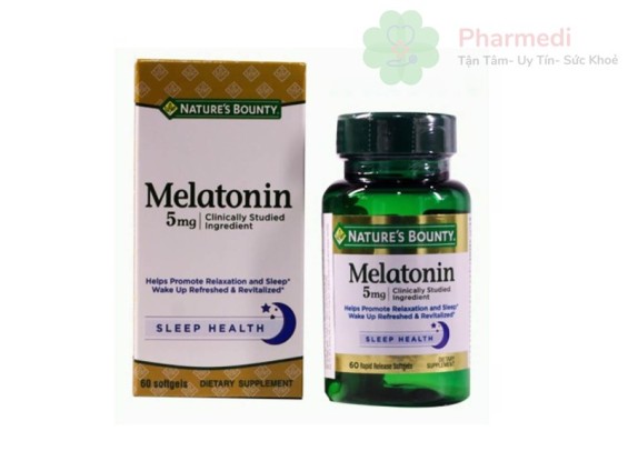 Viên Uống Giúp Điều Hòa Giấc Ngủ, Giảm Căng Thẳng Natures Bounty Melatonin 60 viên