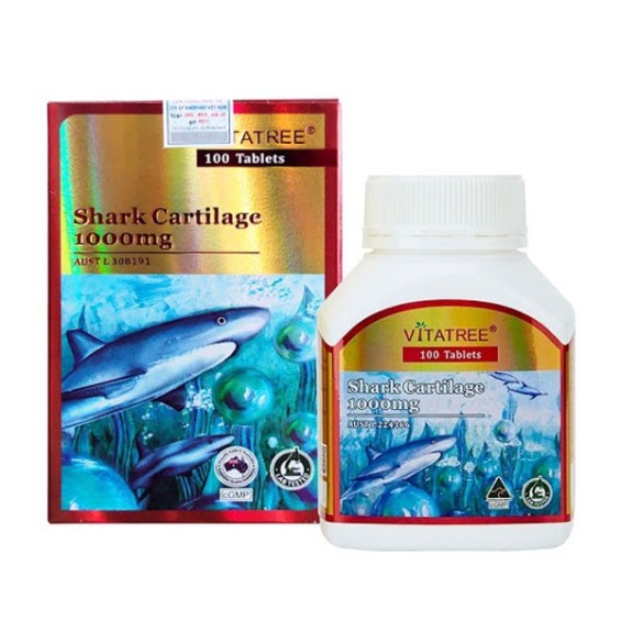 Viên Uống Sụn Vi Cá Mập Vitatree Shark Cartilage 1000mg Lọ 100 Viên