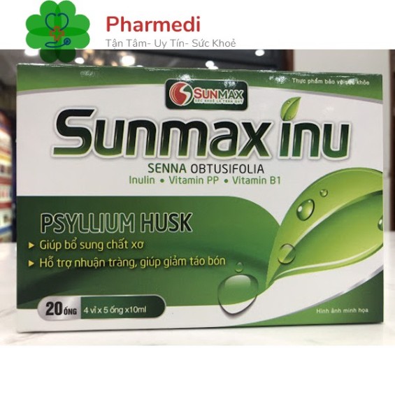 Siro Dạng Ống SUNMAX INU Hỗ trợ nhuận tràng, giảm đi ngoài. 20 ống X 10ml