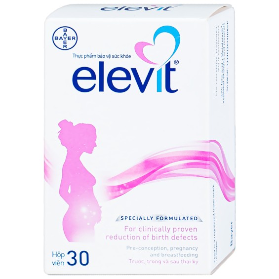 Viên Uống Vitamin Elevit Cho Bà Bầu, Elevit Bầu Bổ Sung Khoáng Chất, Tăng Đề Kháng (Hộp 30 Viên)