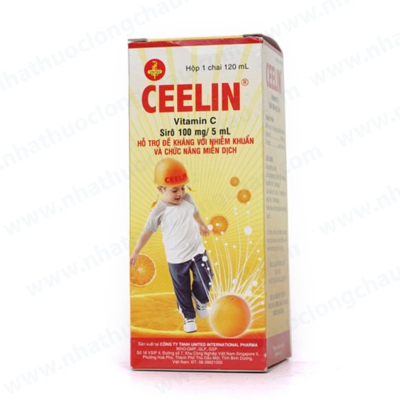 Siro Ceelin 100Mg/5Ml United International Pharma Hỗ Trợ Tăng Sức Đề Kháng Chai 120 Ml