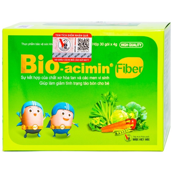 Cốm Vi Sinh Bio- Acimin Fiber Meliphar Giúp Giảm Tình Trạng Táo Bón Cho Bé 30 Gói