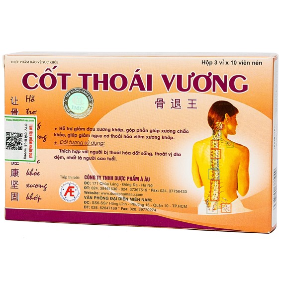 Viên Uống Cốt Thoái Vương Hỗ Trợ Điều Trị Thoái Hóa Cột Sống (Hộp 30 Viên)