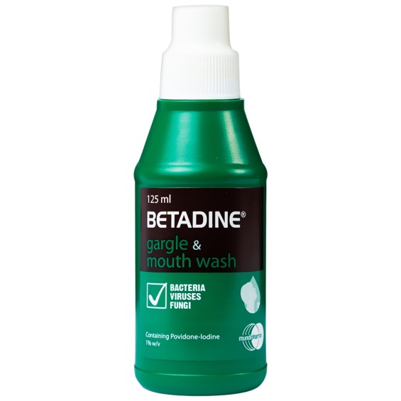 Nước Súc Miệng Betadine Gargle & Mouth Wash 125Ml Mundipharma Trị Viêm Họng (Chai )