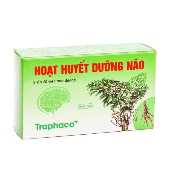 Hoạt Huyết Dưỡng Não Traphaco Điều Trị Suy Giảm Trí Nhớ (Hộp 5 Vỉ X 20 Viên)