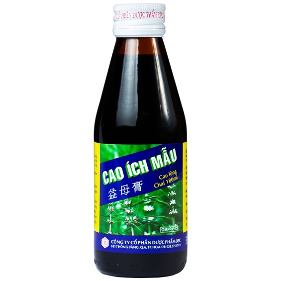 Cao Ích Mẫu Chai 180Ml ,Hỗ Trợ Kinh Nguyệt Không Đều