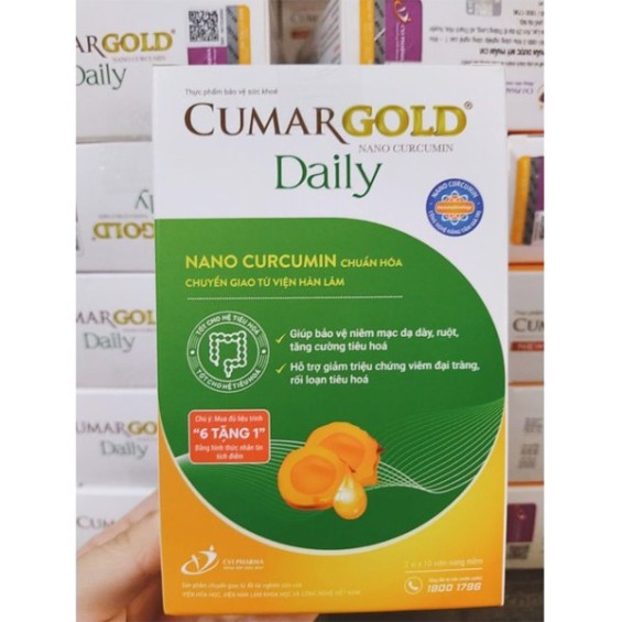 CumarGold Daily Giúp Bảo Vệ Niêm Mạc Dạ Dày, Ruột, Tăng Cường Tiêu Hóa Hộp 20 viên