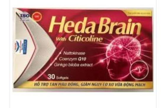 Heda Brain-  Hoạt Huyết Bổ Não Hỗ Trợ Tăng Tuần Hoàn Não Hộp 30 Viên