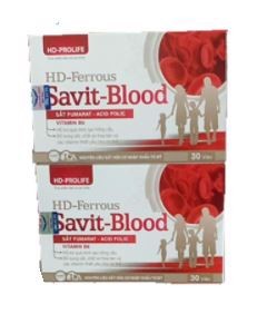 HD- Ferrous Savit- Blood - Thực Phẩm Giúp Bổ Sung Sắt Và Acid Folic Hiệu Quả Hộp 30 Viên