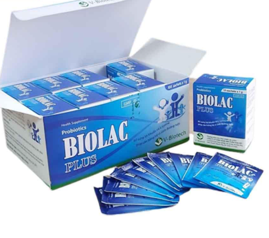 Cốm Vi Sinh Bổ Sung Men Biolac Plus Giúp Bổ Sung Lợi Khuẩn và L-Lysine, Giúp Cải Thiện Hệ Vi Sinh Đường Ruột (Hộp 10gói)