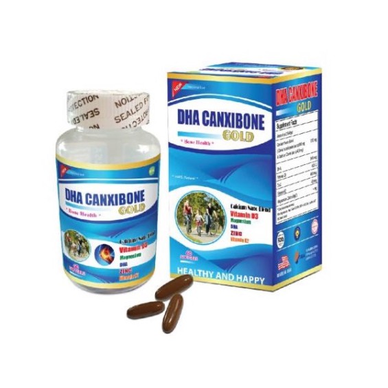 Viên Bổ sung Canxi DHA Canxibone Gold Mỹ Lọ 60 Viên