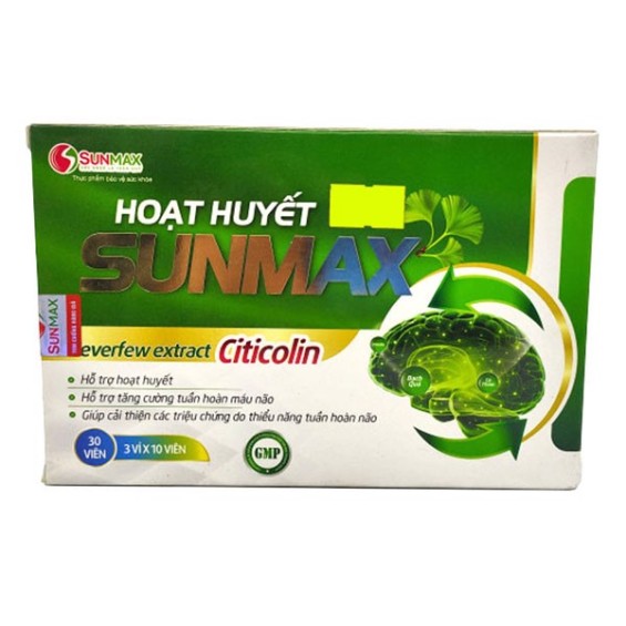 Hoạt huyết Sunmax - Hỗ Trợ Tăng Tường Tuần Hoàn Máu Não