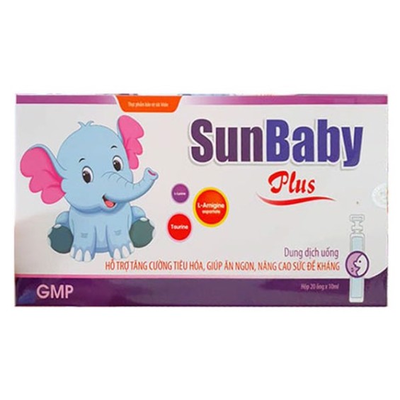 Sunbaby Plus, Hỗ Trợ Tăng Cường Hệ Tiêu Hóa, Giúp Ăn Ngon Hộp 20 Ống x 10ml