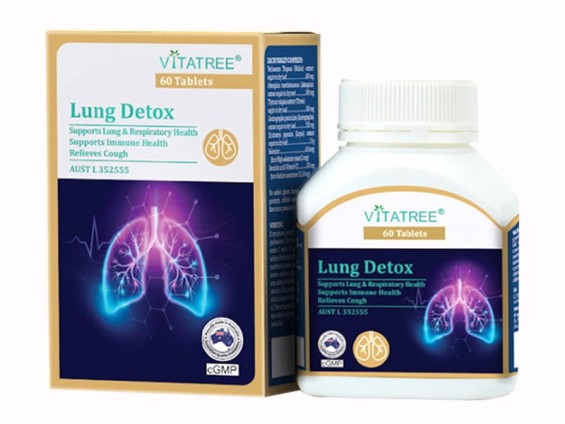 Viên Uống Thải Độc Phổi, Bổ Phổi - Vitatree Lung Detox Lọ 60 Viên