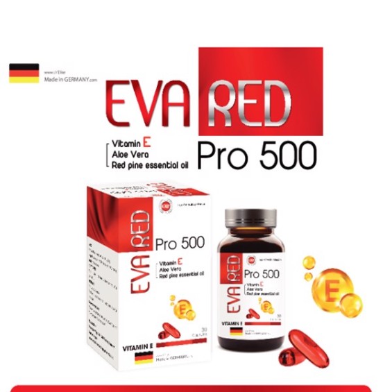 Viên Uống Dưỡng Da Eva Red Pro 500 Germany Hộp 30 Viên