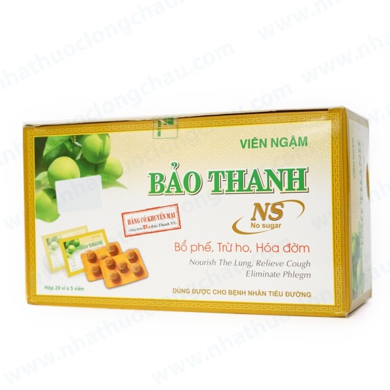 Viên Ngậm Bảo Thanh Bổ Phế, Trừ Ho, Hóa Đờm (Hộp 20 Vỉ X 5 Viên)