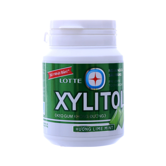 Kẹo Gum Giúp Ngăn Ngừa Sâu Răng Không Đường Xylitol Hương Lime Mint - 58G