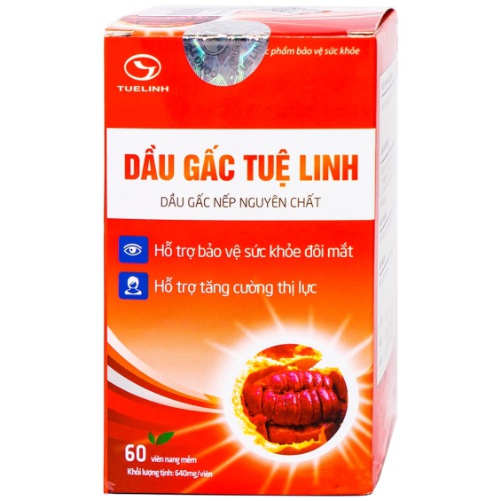 Viên Uống Dầu Gấc Tuệ Linh Tăng Cường Thị Lực, Giảm Mỏi Mắt, Khô Mắt (Hộp 60 Viên)