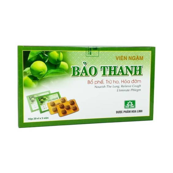 Viên Ngậm Bảo Thanh (Hộp 20 Vỉ X 5 Viên- Có đường)