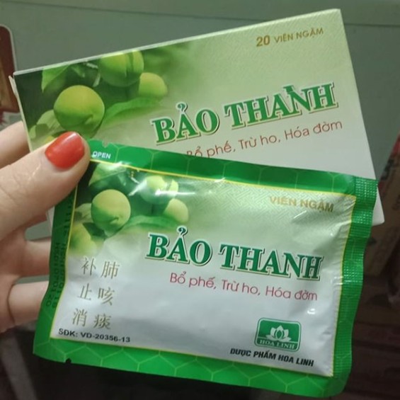 Viên Ngậm Bảo Thanh Bổ Phế Trừ Ho Hóa Đờm (Hộp 4 vỉ * 5 viên)