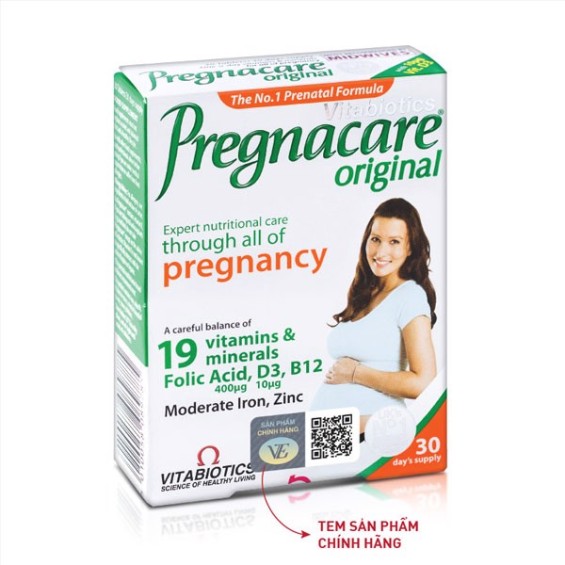 Viên Uống Hỗ Trợ Bổ Sung Vitamin Và Khoáng Chất Cho PNMT, Cho Con Bú Pregnacare Orginal Vitabiotics - Hộp 30 Viên