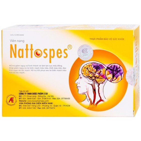 Viên Nang Tăng Cường Tuần Hoàn Não Nattospecs - Hộp 30 Viên