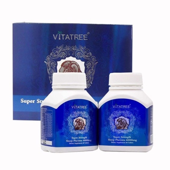 Viên Uống Nhau Thai Cừu Giúp Đẹp Da, Chống Lão Hóa Vitatree Super Strength Sheep Placenta 60.000mg Lọ 60 Viên