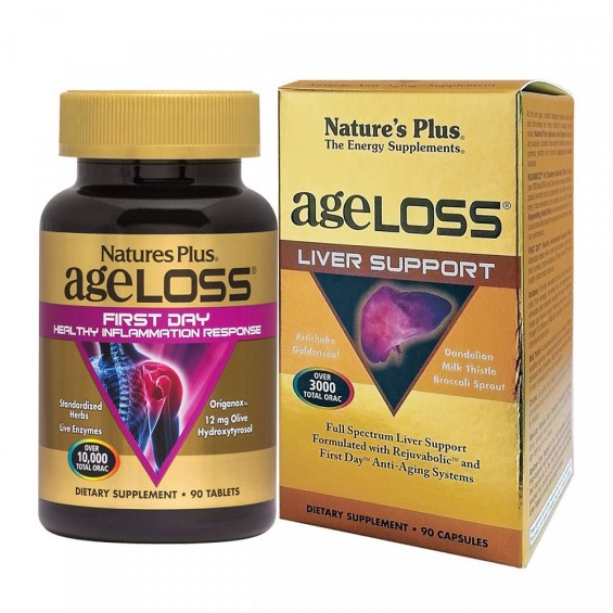 Ageloss First Day Nature's Plus - Viên Uống Ngăn Ngừa, Hỗ Trợ Giảm Đau Do Viêm- Hộp 90 Viên