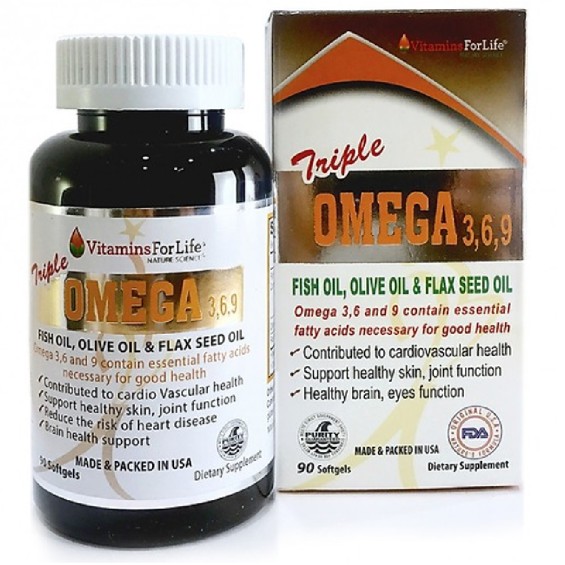 Triple Omega 369 Vitamin for Life - Viên Uống Hỗ Trợ Sức Khỏe Tim Mạch Và Trí Não- Hộp 90 Viên