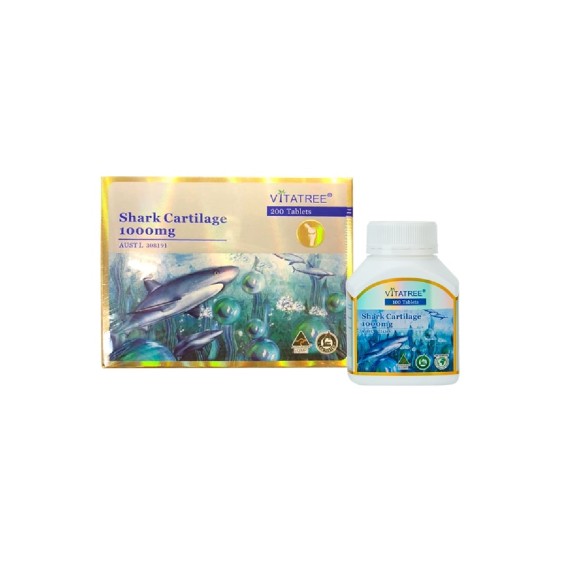 Hỗ Trợ Xương Khớp Hiệu Quả Sụn Cá Mập Vitatree SHARK CARTILAGE 1000mg Lọ 100 Viên