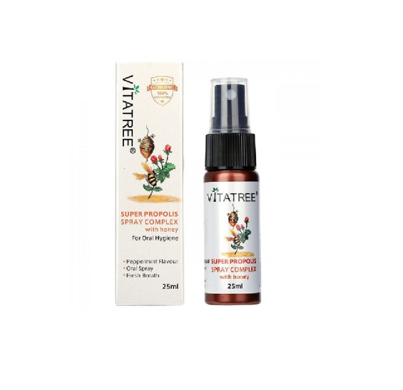 Chai Xịt Họng Keo Ong Vitatree Super Propolis Spray Complex (25 ml)