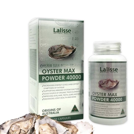 Viên Uống Tinh Chất Hàu Tươi Nhân Sâm Lalisse Oyster Max Powder 40000 Hộp 100 viên ( Hàng Nhập Khẩu Úc )