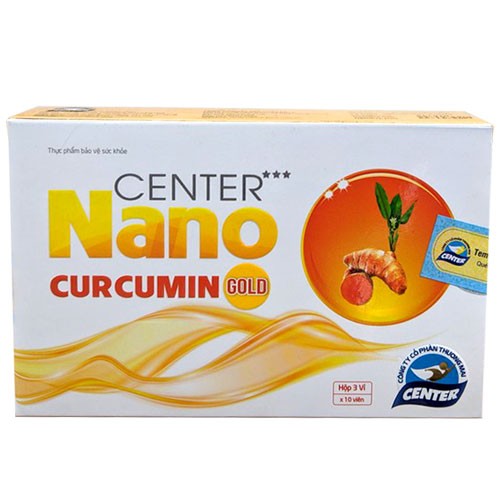 Nghệ Vàng CENTER NANO CURCUMIN GOLD Hộp 30 Viên Giúp Giảm Viêm Loét Dạ Dày Trào Ngược Hiệu Quả