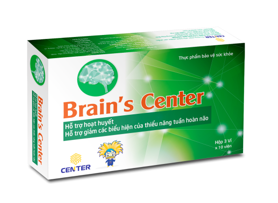 Brain's Center - Hỗ Trợ Hoạt Huyết Dưỡng Não, Tăng Cường Tuần Hoàn Máu Não - Hộp 30 viên