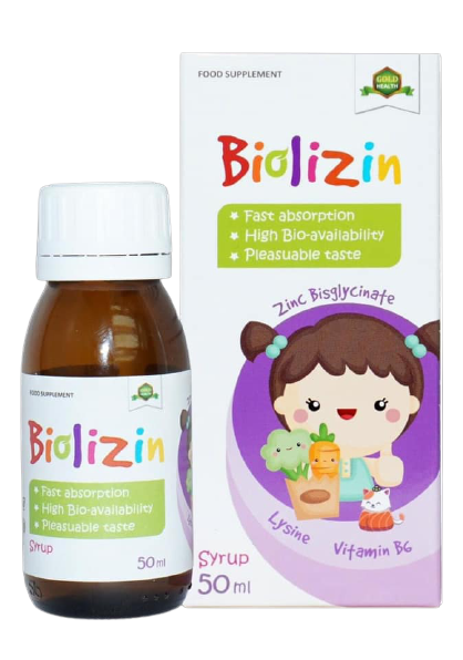 Bổ sung Kẽm hữu cơ  Lysine  Vitamin B6  Biolizin - Chai 50ml