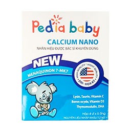 PEDIA BABY CALCIUM NANO NEW MENAQUINON 7-MK7 - Hộp 20 ống