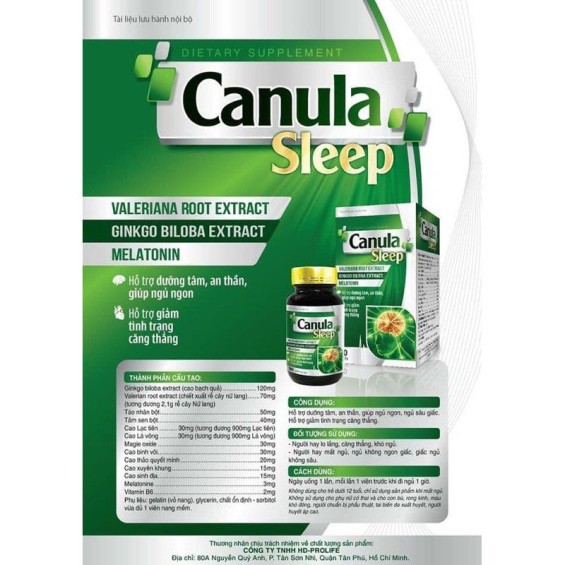 Canula Sleep - Hỗ trợ dưỡng tâm an thần, giúp ngủ ngon giấc - Hộp 30 viên