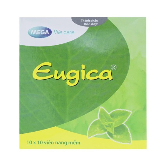 Thuốc Eugica MEGA xanh điều trị ho đờm, cảm cúm, sổ mũi (10 vỉ x 10 viên)