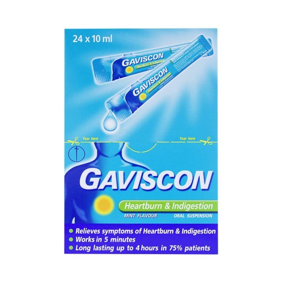 Thuốc Gaviscon Reckitt Benckiser giúp trung hòa acid dịch vị dạ dày (24 gói x 10ml)