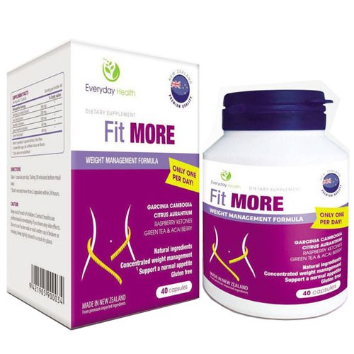 Viên uống Fit More, hỗ trợ ức chế cảm giác thèm ăn, giảm cân-Hộp 40 viên