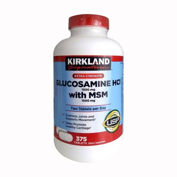 Viên Uống Hỗ Trợ Xương Khớp Glucosamine MSM 1500mg Kirkland Hộp 375 viên