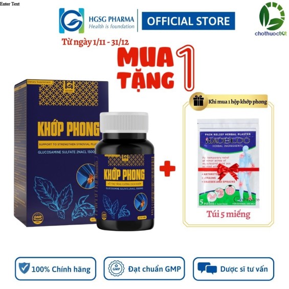 Thực Phẩm Bảo Vệ Sức Khoẻ  Khớp Phong HGSG Pharam (Hộp 30 viên)