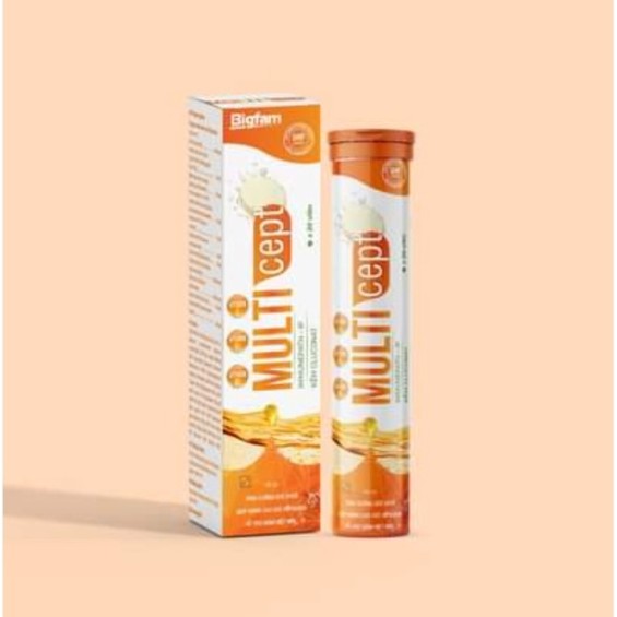 Viên Sủi Multicept Tăng Cường Sức Khỏe Bổ Sung Vitamin C, A, B1,2,6 Bigfam - Tuýp 20 viên