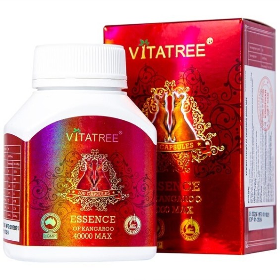 Viên Essence Of Kangaroo 40000 Max Vitatree Tăng Cường Sức Khỏe Nam Giới Hộp 100 viên