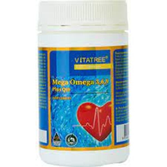 Viên Dầu Cá Mega Omega 3,6,9 Plus Q10 Vitatree Duy Trì Sức Khỏe Tim Mạch Hộp 120 viên