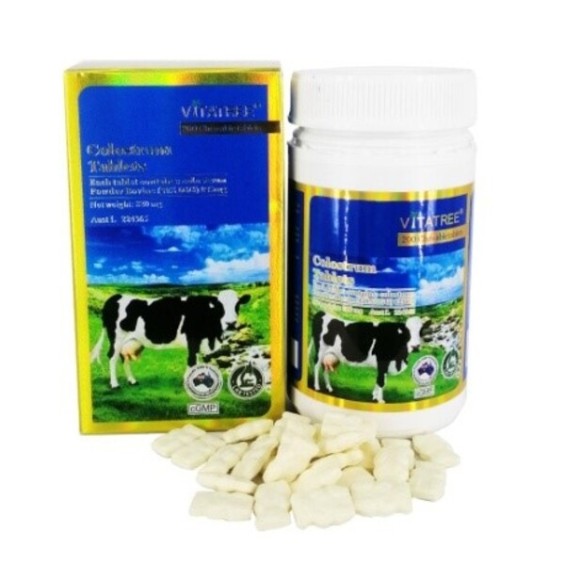 Viên Nhai Sữa Bò Non Colostrum Tablets Vitatree Tăng Cường Hệ Miễn Dịch Lọ 200 Viên