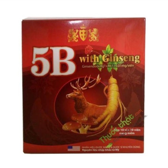 Viên Uống Vitamin 5B Và Nhân Sâm USA (H/100v) Bồi Bổ Sức Khỏe