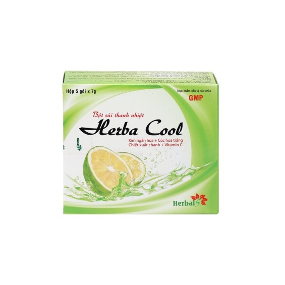 Bột sủi Herba Cool Hỗ Trợ Thanh Nhiệt, Giải Độc -Lốc 10 hộp - hộp 5 gói*7gram